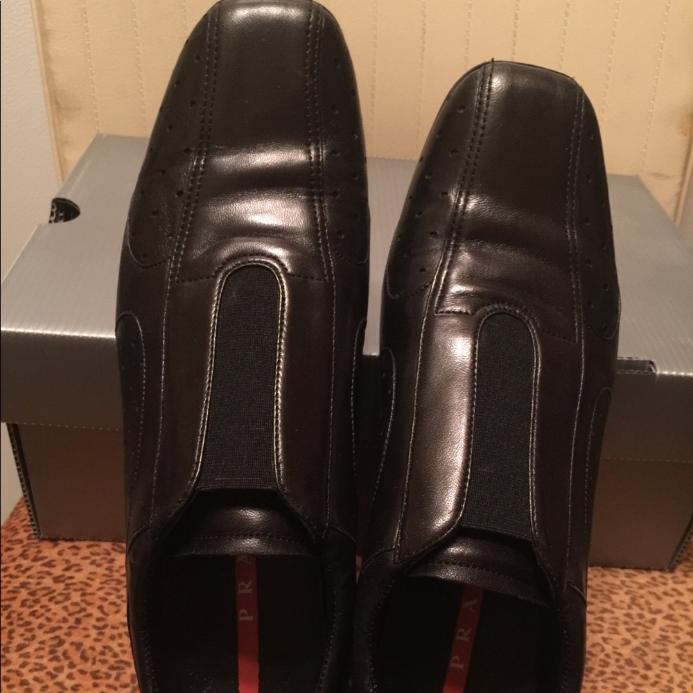 Prada authentic leather slip on sneaker